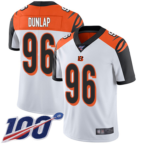 Cincinnati Bengals Limited White Men Carlos Dunlap Road Jersey NFL Footballl 96 100th Season Vapor Untouchable